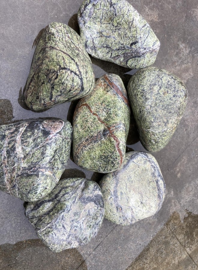 RUKDA Natural Stone Pebbles - Perfect for Aquariums, Garden Pots, Landscaping, Fish Bowls, Succulents, Terrariums, Vases, Home Decor & Creative Color Painting (4-7 cm) (Rainforest, 3 Kg) - Image 2